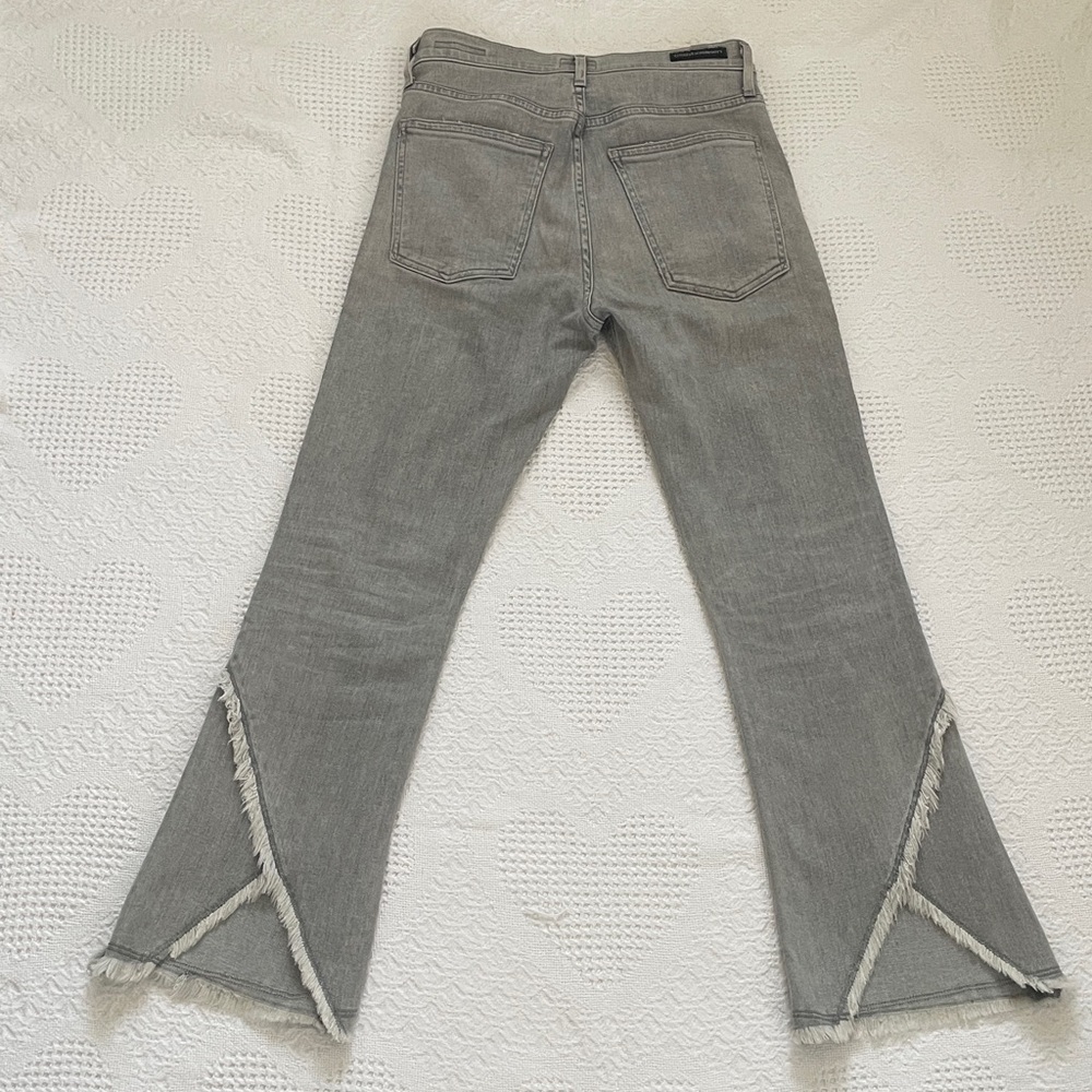 Citizens of Humanity Drew Fray High Rise Flare Crop Ankle Size 26 Ash Gray - Picture 2 of 13